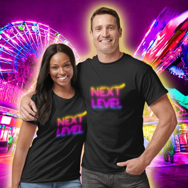 T-shirt Next Level Tahiti Sunset Neon Noir (Créateur téléchargé)