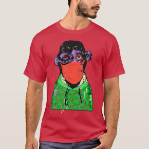 T-shirt NFT vert de singe noir