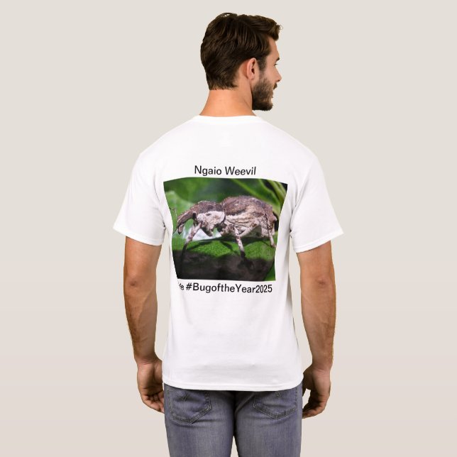 T-shirt Ngaio wevil pour bug de l'année 2025 (Dos entier)