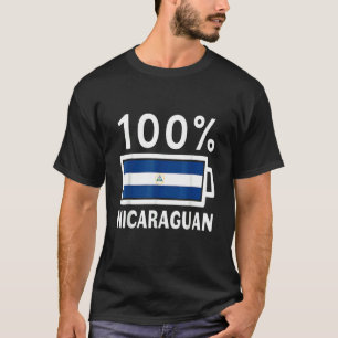 T-shirt Nicaragua Drapeau 100 Nicaragua Batterie Power Tee