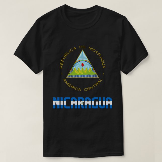 T-shirt Nicaragua Drapeau et blason Patriotique (Design devant)