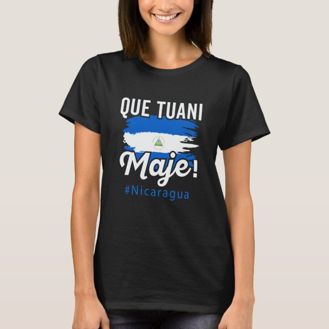 T-shirt Nicaragua Flag Camiseta Nicaraguan Que Tuani Majer (Devant)