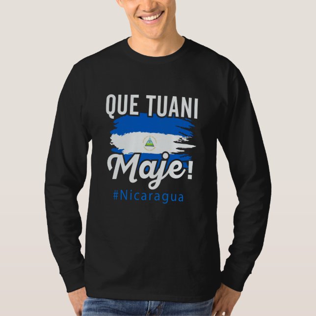 T-shirt Nicaragua Flag Camiseta Nicaraguan Que Tuani Majer (Devant)