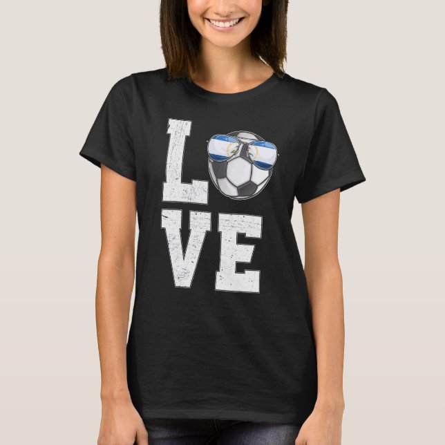 T-shirt Nicaragua Soccer Love Nicaragua Drapeau (Devant)