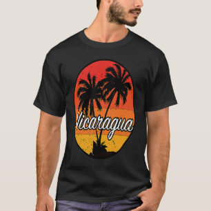 T-shirt Nicaragua Sunset Palm Beach Souvenir