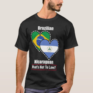 T-shirt Nicaraguayen Brésilien Cœurs Drapeaux Qu'est-ce Qu