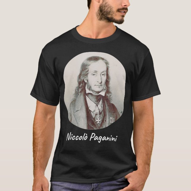 T-shirt Niccolo Paganini Compositeur Portrait (Devant)