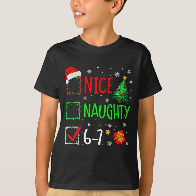 T-shirt Nice Naughty 67 Christmas Costume 67 Meme Men Wome (Devant)