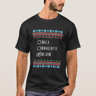 T-shirt Nice Naughty Alvin Ugly Sweater Style