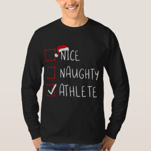 T-shirt Nice Naughty Athlete List Noël Père Noël