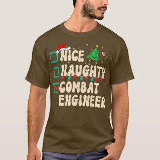 T-shirt Nice Naughty Ingénieur de Combat Liste de Noël Pèr