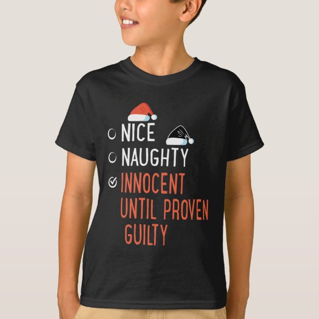 T-shirt Nice Naughty Innocent Jusqu'À Prouté Culpable Père (Devant)