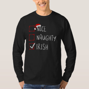 T-shirt Nice Naughty Irish Christmas Heritage Root