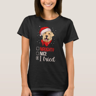 T-shirt Nice Naughty J'Ai Essayé Golden Retriever Noël Pa