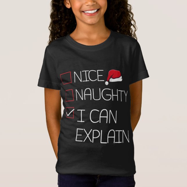 T-Shirt Nice Naughty Je Peux Expliquer Le Pyjama De Noël D (Devant)