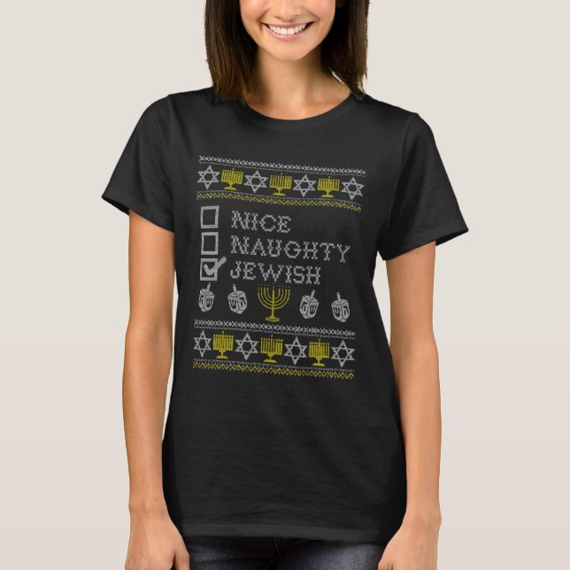 T-shirt Nice Naughty Jewish (Devant)