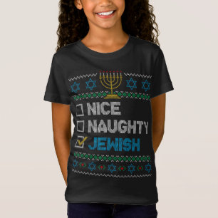 T-Shirt Nice Naughty Juif Laid Noël Sweater Funny H