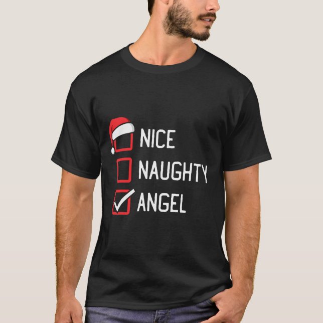 T-shirt Nice Naughty List Angel Noël 1 (Devant)