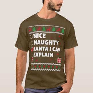 T-shirt Nice Naughty Liste Vilain Design de Noël Drôle I C