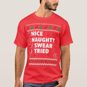T-shirt Nice Naughty Liste Vilain Design de Noël Drôle Swe