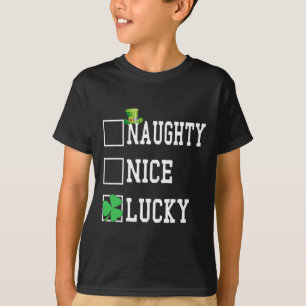 T-shirt Nice Naughty Lucky Jour de la Saint Patrick Shamro