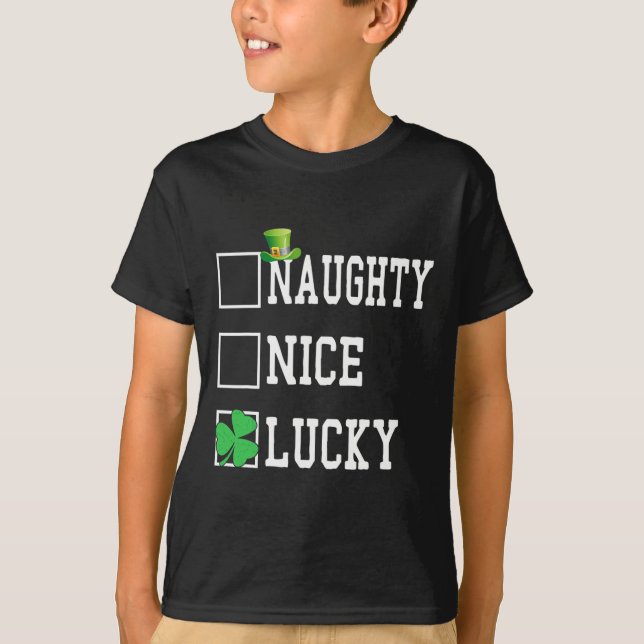 T-shirt Nice Naughty Lucky Jour de la Saint Patrick Shamro (Devant)