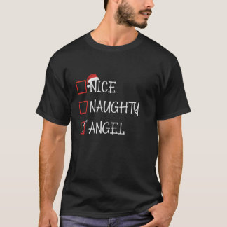 T-shirt Nice Naughty Nice Naughty Angel List Père Noël Chr