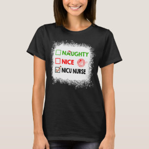 T-shirt Nice Naughty Nicu Infirmière Chrismas, Infirmière