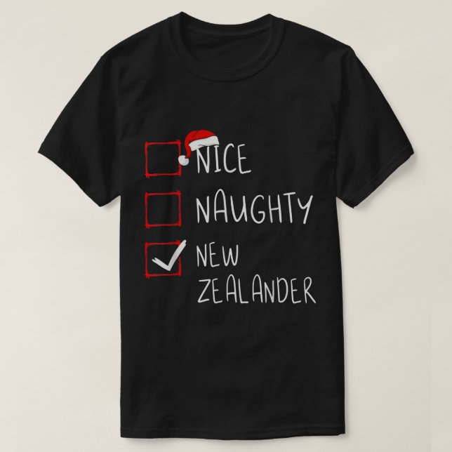 T-shirt Nice Naughty Nouvelle-Zélande Noël Nouvelle-Zéland (Design devant)