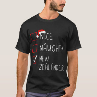 T-shirt Nice Naughty Nouvelle-Zélande Noël Nouvelle-Zéland