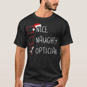 T-shirt Nice Naughty Opticien Liste de Noël Xmas Père Noël