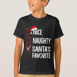 T-shirt Nice Naughty Père Noël Favori Liste de Noël Père N