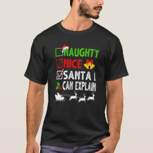 T-shirt Nice Naughty Père Noël Je Peux Expliquer La Liste
