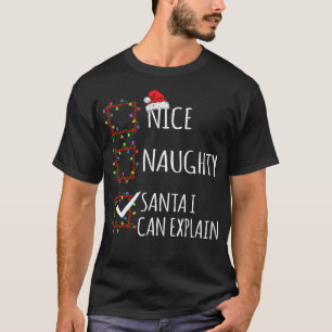 T-shirt Nice Naughty Père Noël Je Peux Expliquer La Liste 