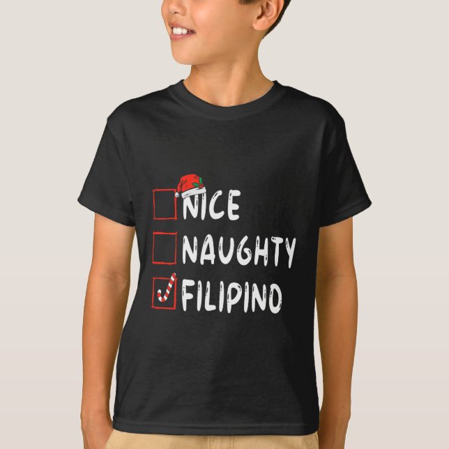 T-shirt Nice Naughty Philippines Noël Philippines Noël (Devant)