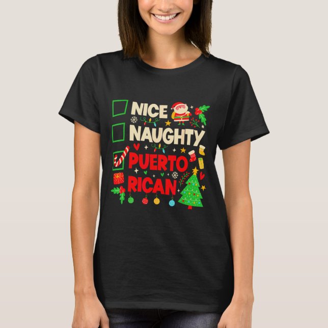 T-shirt Nice Naughty Puerto Rican Puerto Rico Women Christ (Devant)