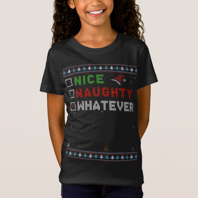 T-Shirt Nice Naughty What - Noël Santa Claus Vibe (Devant)