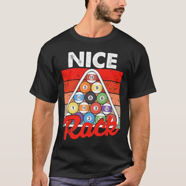 T-shirt Nice Rack Funny Billard Lecteur Pool Billard Vin (Devant)