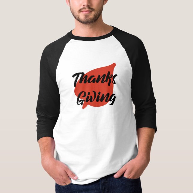 T-shirt Nice Texte Thanksgiving Typographie sur la feuille (Devant)