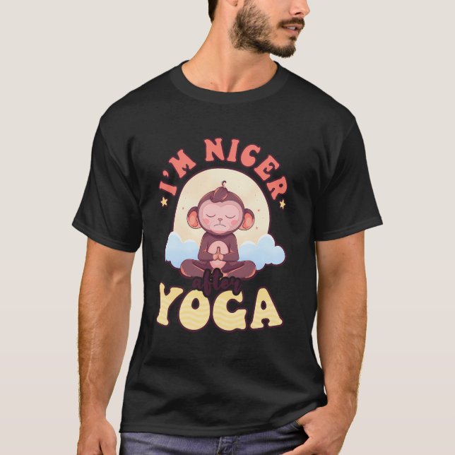 T-shirt Nicer Après Yoga Design Monkey Lover (Devant)