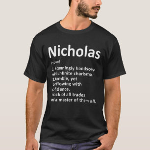 T-shirt Nicholas Définition Nom personnalisé Amusant Naiss