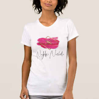 T-shirt Nichole Nykki Nykki pour femmes à col V aj