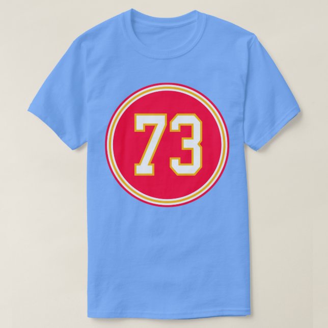 T-shirt Nick Allegretti Numéro 73 Jersey Kansas City Chief (Design devant)