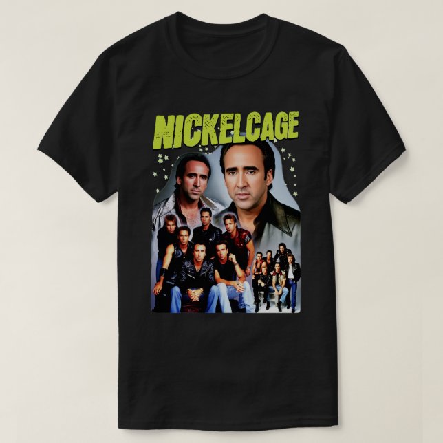 T-shirt NICKELCAGE PARODY Funny Retro 2000s Glamor Shot T (Design devant)