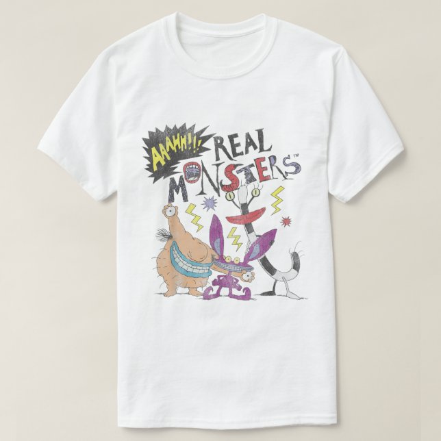 T-shirt Nickelodeon Ahh Real Monsters Friends Group Saisie (Design devant)