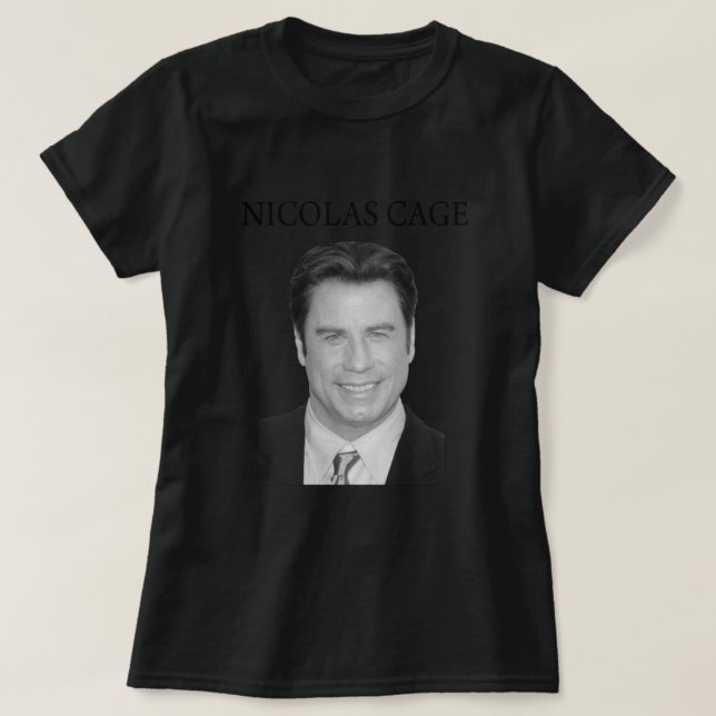 T-shirt Nicolas Cage John Travolta Facebook (Design devant)