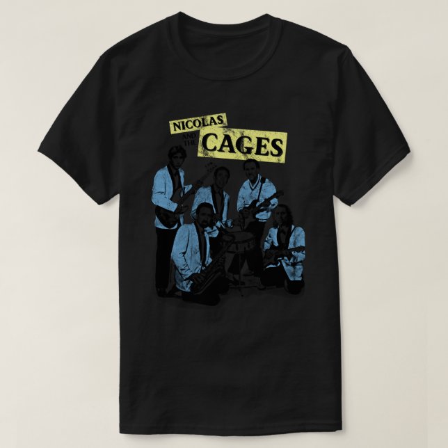 T-shirt Nicolas et les Cages (Nic Cage Band Shirt) Classi (Design devant)