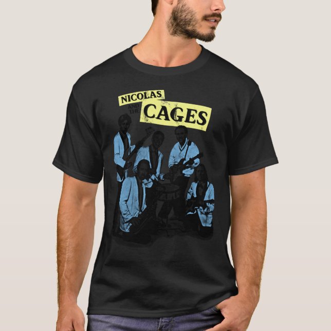 T-shirt Nicolas et les Cages (Nic Cage Band Shirt) Classi (Devant)