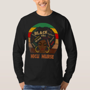 T-shirt Nicu Nurse Afro Africaine Américaine Femmes Histo