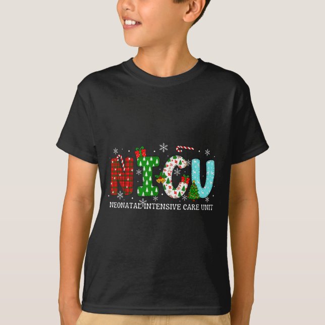 T-shirt Nicu Nurse Christmas Neonatal Intensive Care Unit  (Devant)